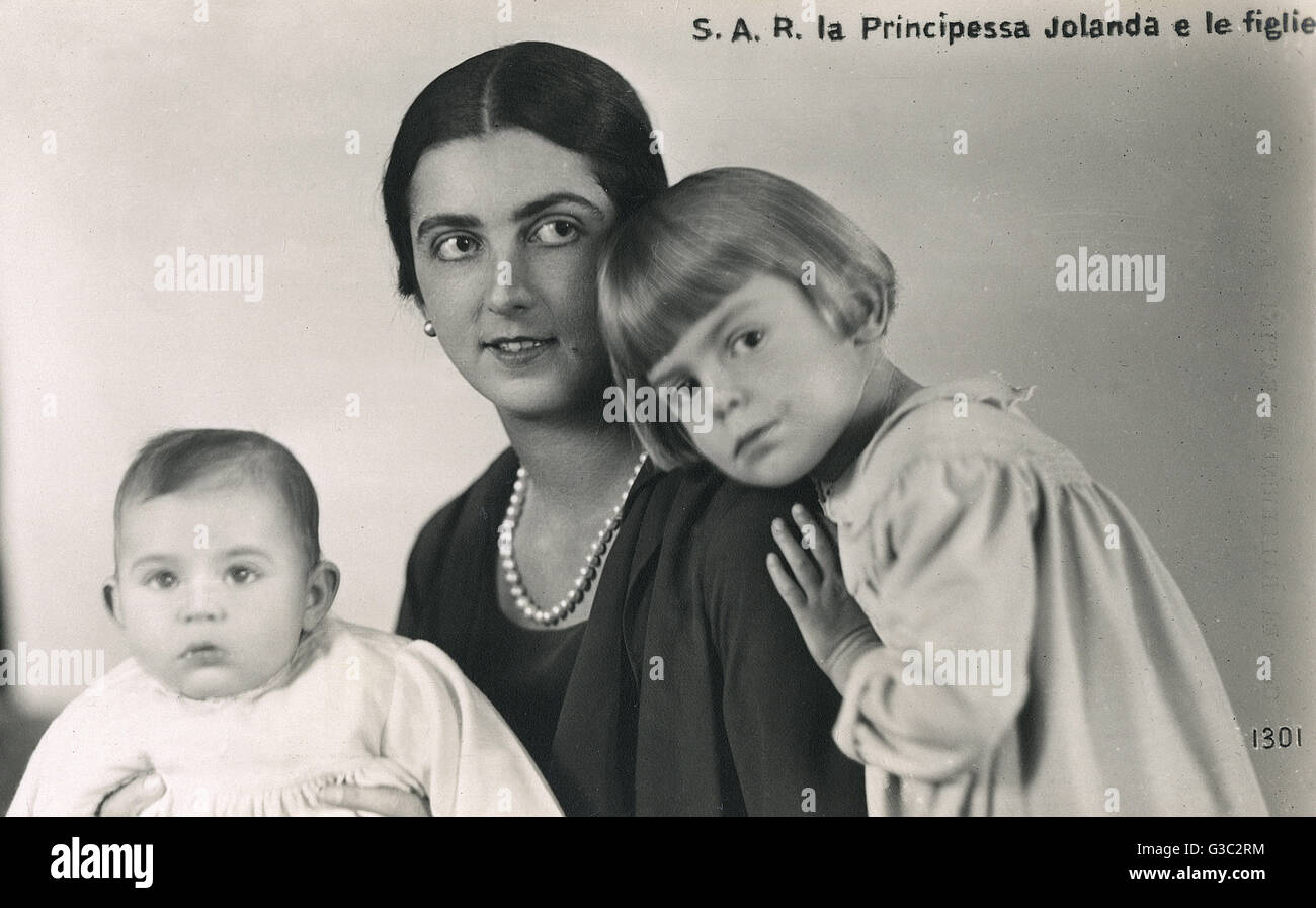 Princess Yolanda of Italy and her children Stock Photo