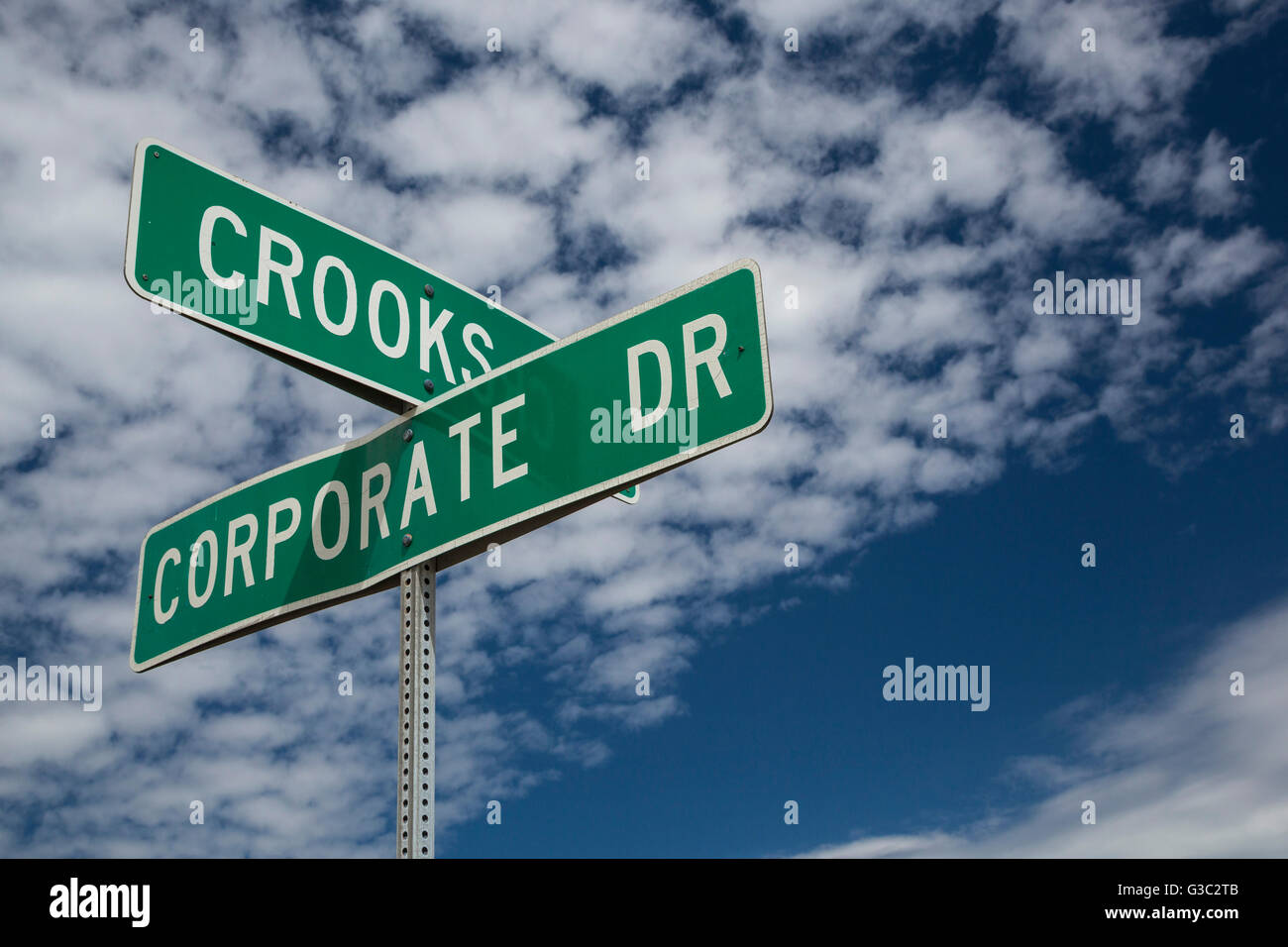 Troy, Michigan - The intersection of Crooks Road and Corporate Drive, in an area with many corporate offices. Stock Photo