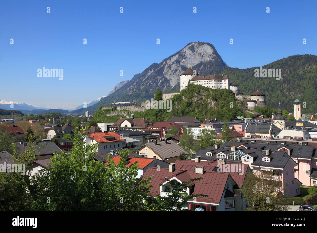 Austria, Tyrol, Kufstein, skyline, Festung, Castle, Stock Photo