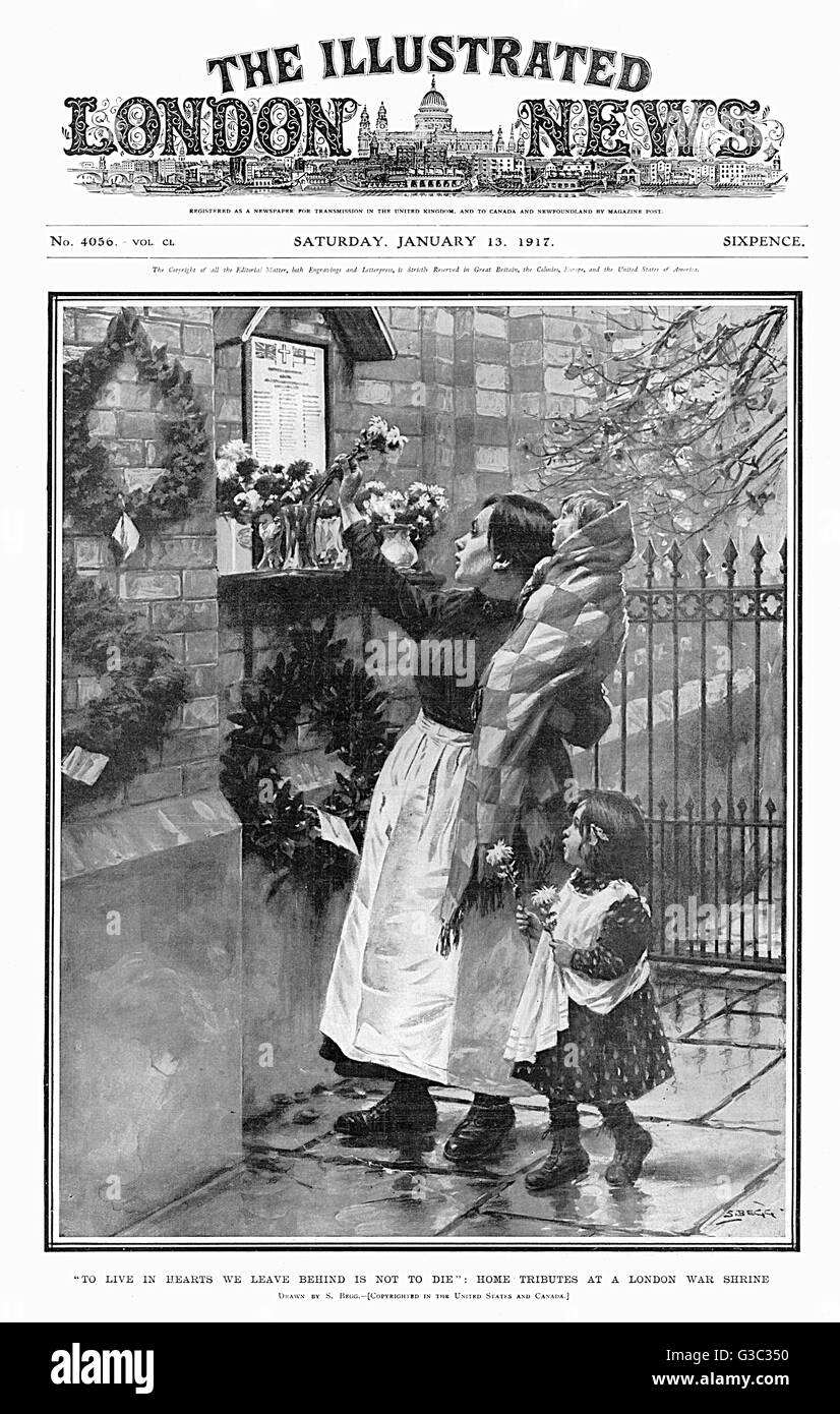 WW1 street shrine, London, 1917 Stock Photo