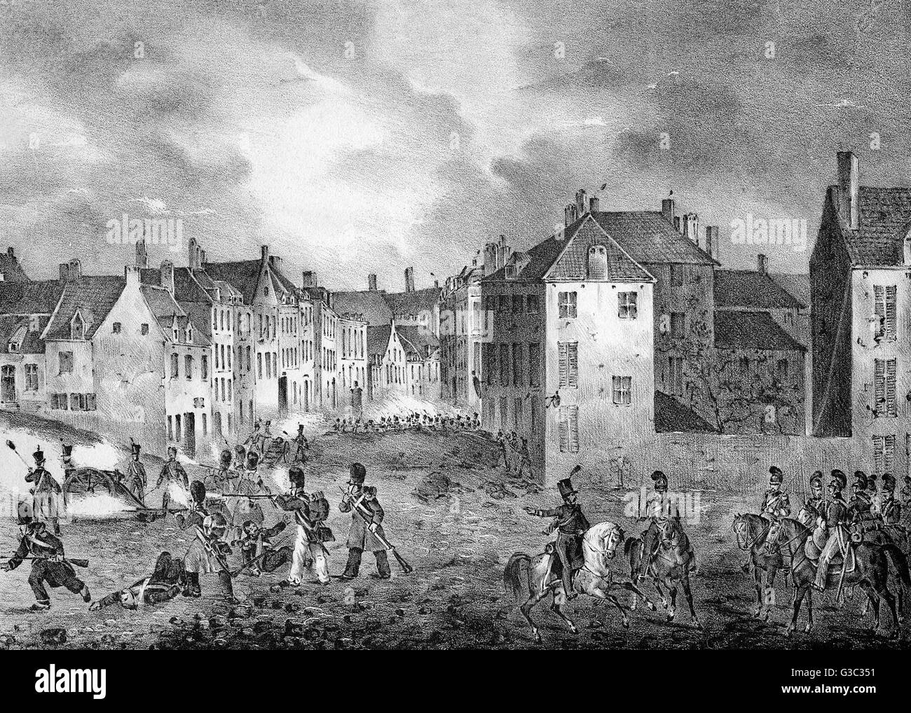 Revolution, Belgium 1830 Stock Photo