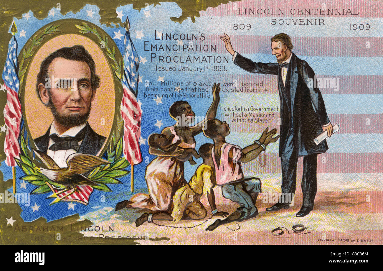 Postcard celebrating the centenary of president abraham lincoln s birth