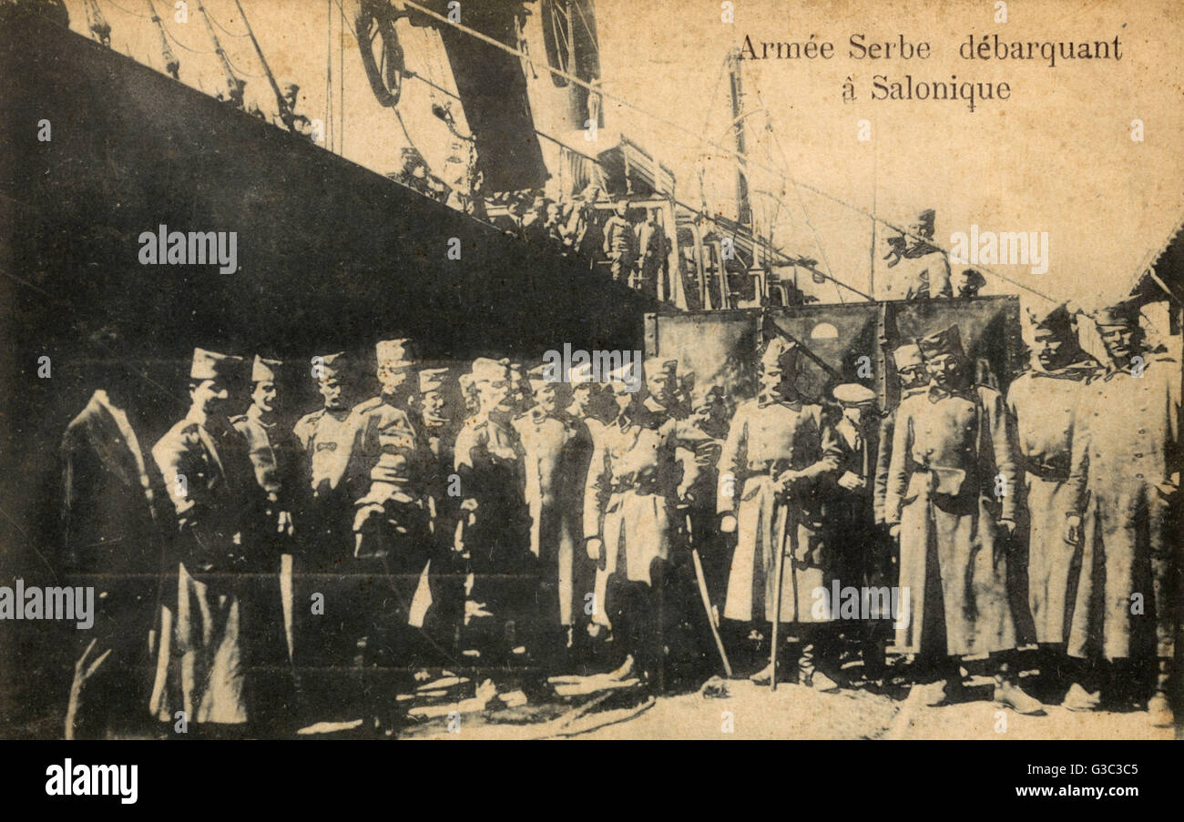 Thessaloniki, Greece - Serbian Army disembarking Stock Photo