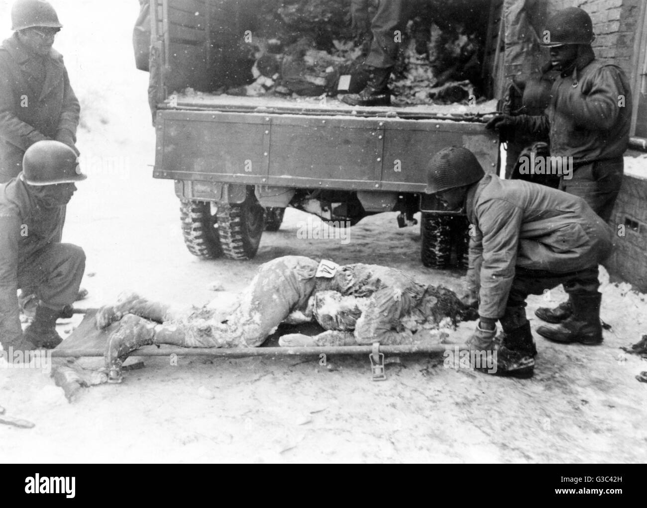 Malmedy Massacre, 1944 Stock Photo