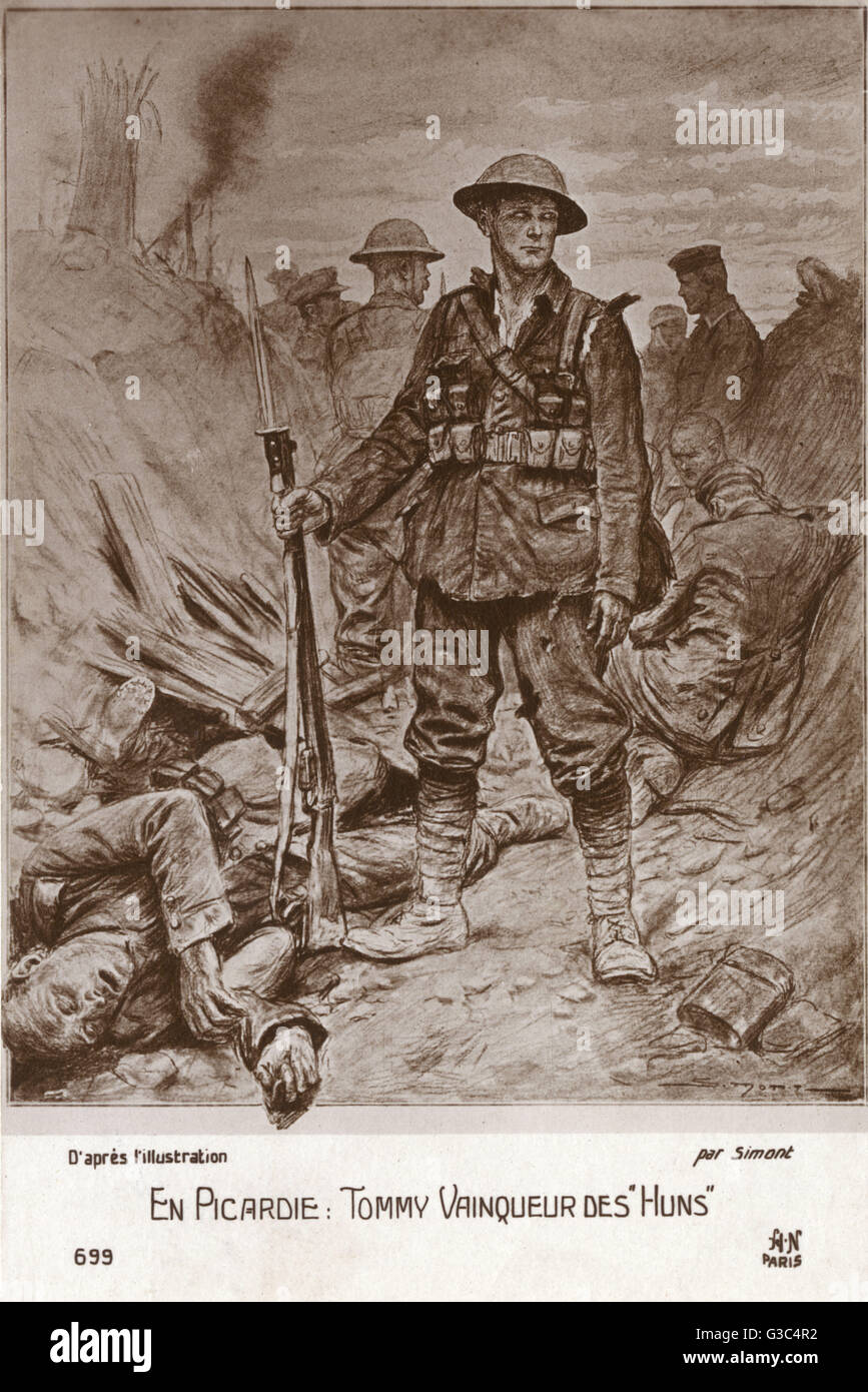 WW1 - In Picardy - Tommy, the Vanquisher of the Hun Stock Photo