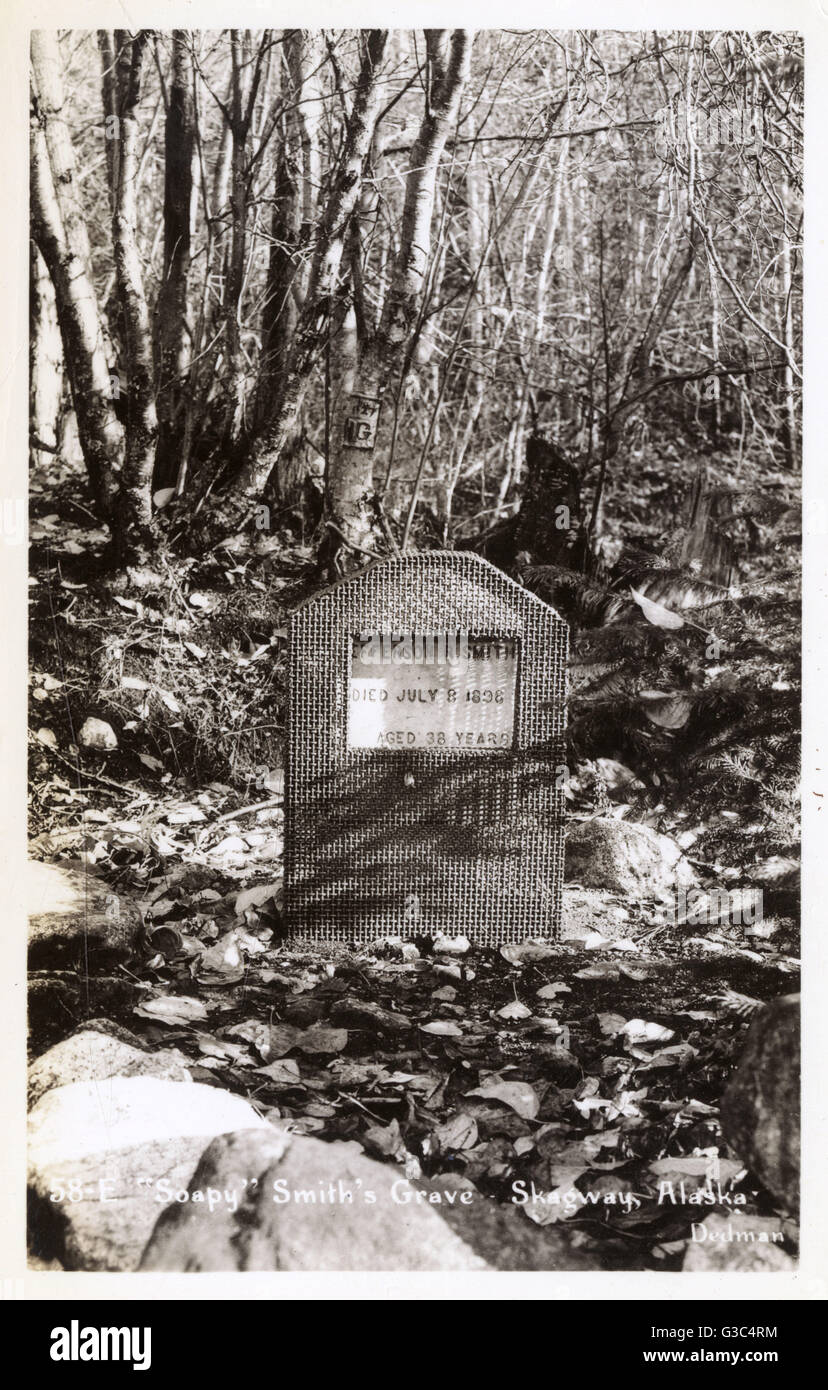 Skagway, Alaska - Grave of J R 'Soapy' Smith II Stock Photo