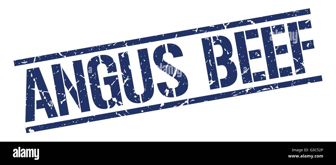 angus beef blue grunge square vintage rubber stamp Stock Vector Image ...