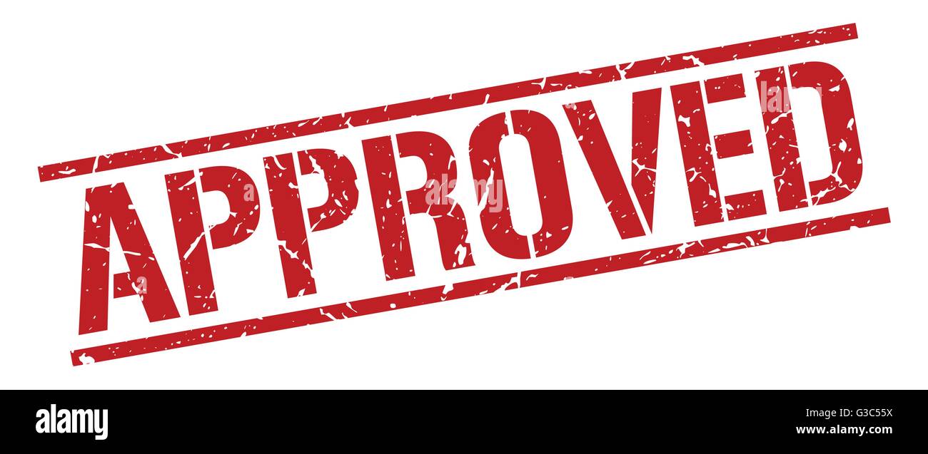 approved red grunge square vintage rubber stamp Stock Vector Image ...