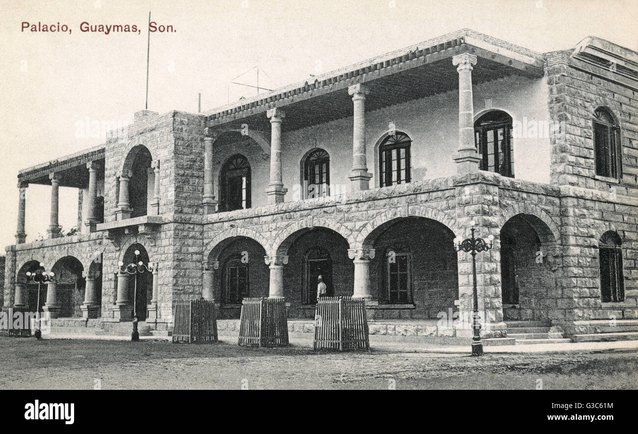 Municipal Palace (town hall) in Guaymas, Sonora, Mexico. Date circa
