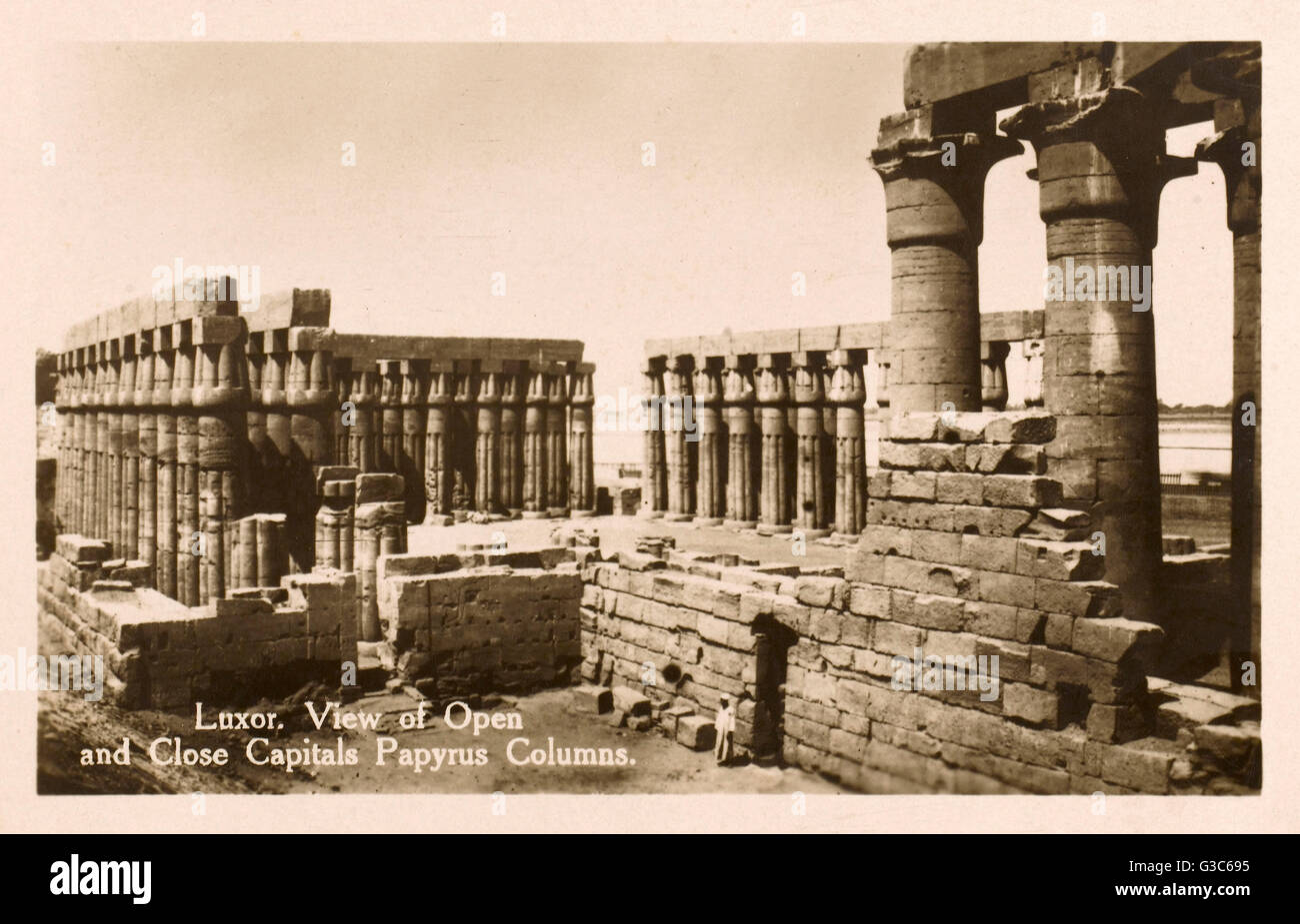 Luxor Temple Complex - Papyrus Columns of Amenhotep III Stock Photo