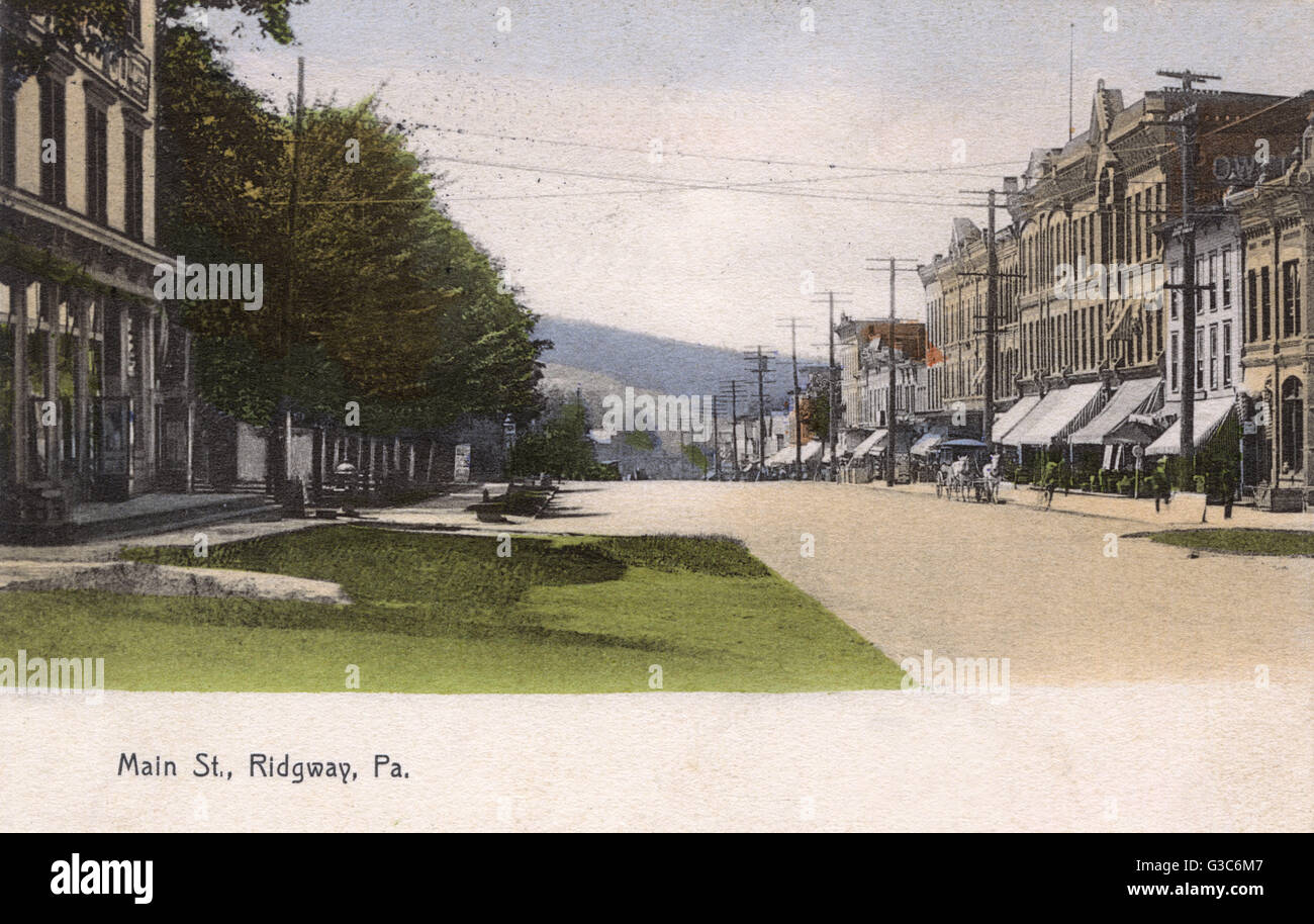 Main Street, Ridgway, Pennsylvania, USA Stock Photo