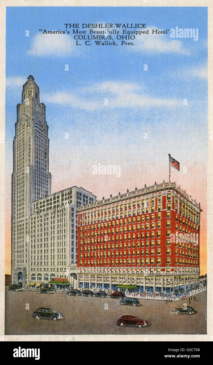 DeshlerWallick Hotel, Columbus, Ohio, USA. Date circa 1940 Stock Photo Alamy