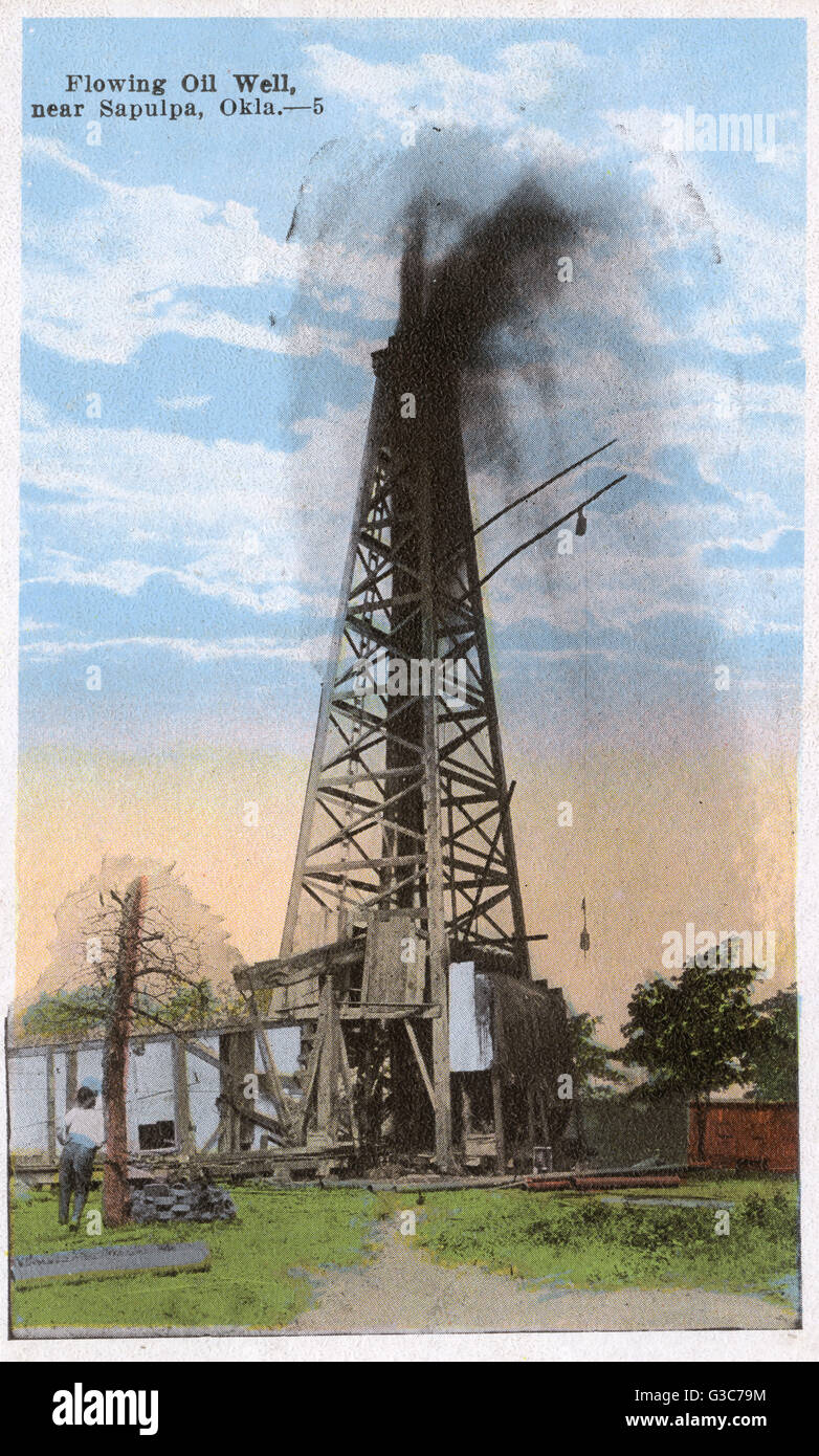 Flowing oil well near Sapulpa, Oklahoma, USA Stock Photo Alamy