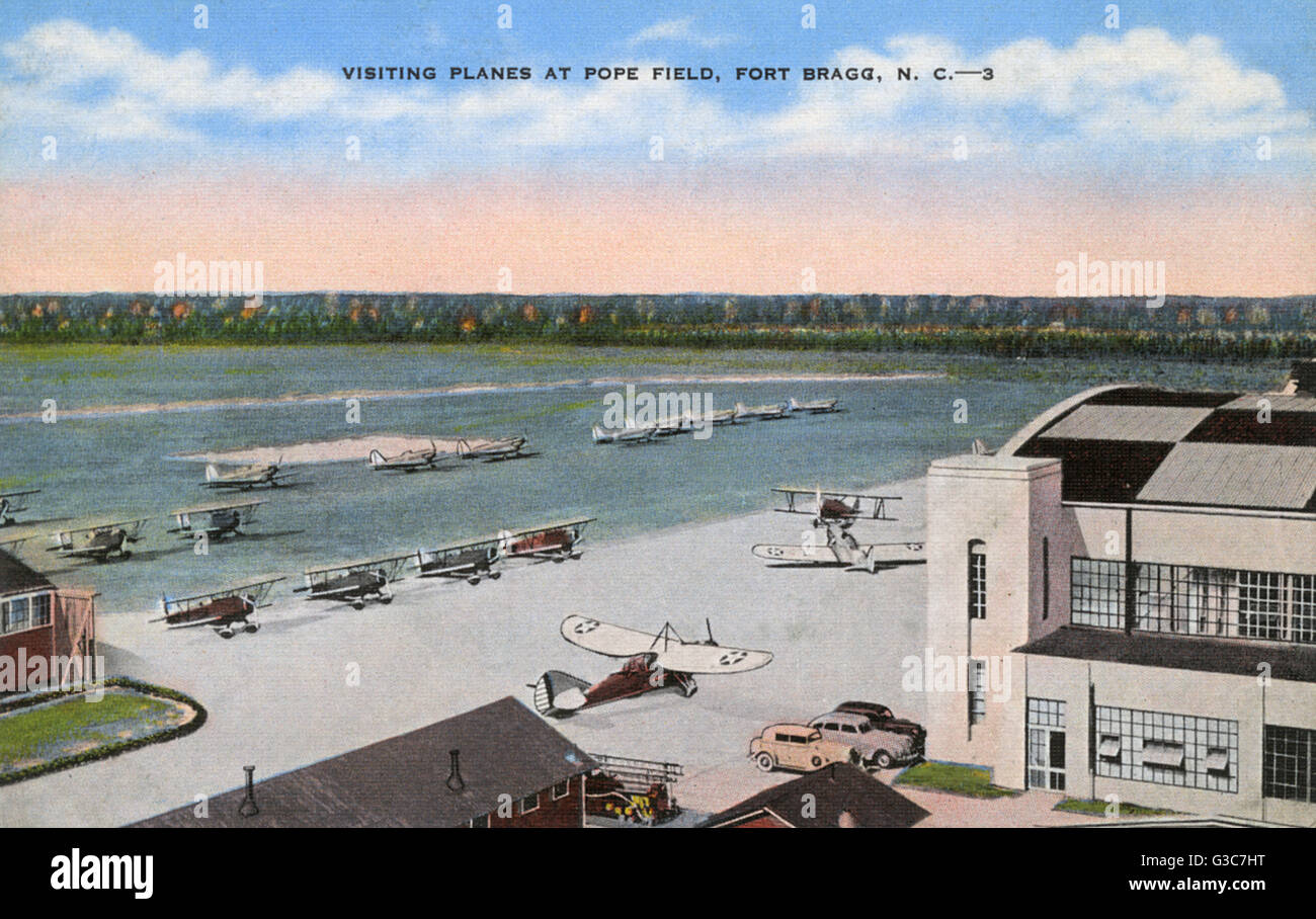 Visiting aircraft at Pope Field, Fort Bragg, North Carolina, USA, a field artillery post and US