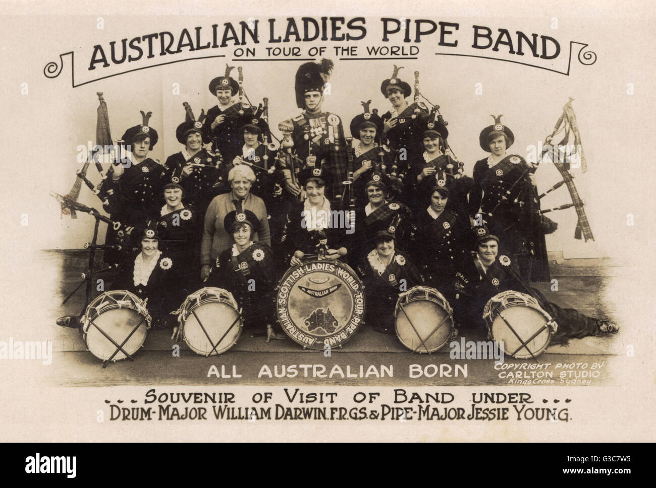 Australian Ladies Pipe Band - World Tour Stock Photo