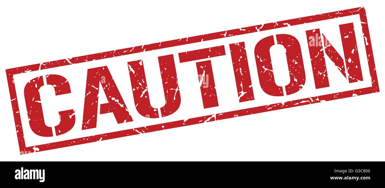 caution red grunge square vintage rubber stamp Stock Vector Image & Art ...
