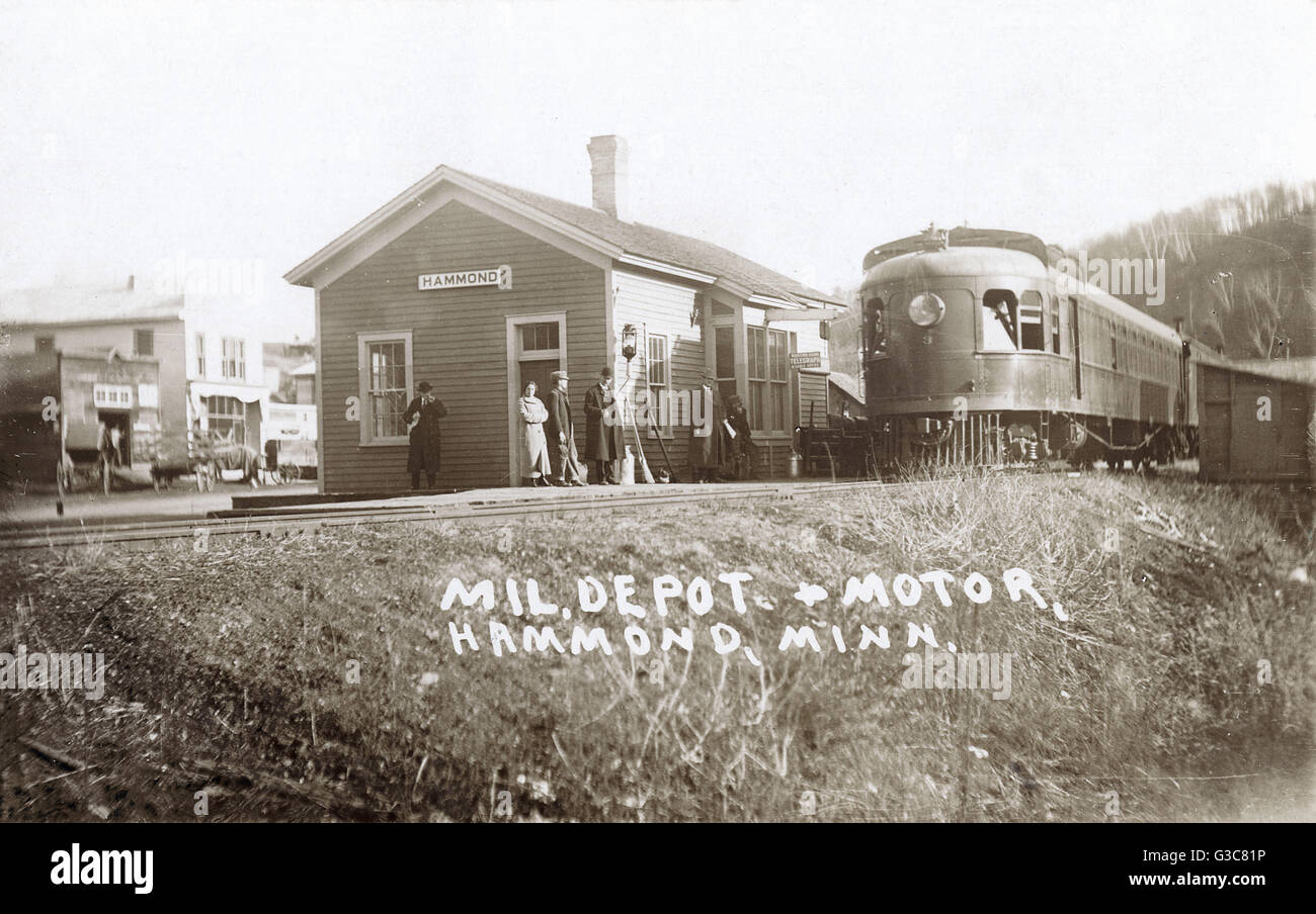 Hammond railway station, Minnesota, USA, on the Chicago and North