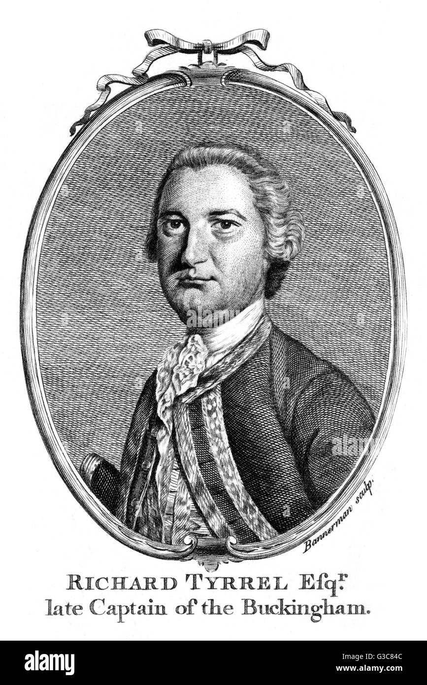 RICHARD TYRREL naval officer, captain of the  'Buckingham'        Date: ? - 1766 Stock Photo