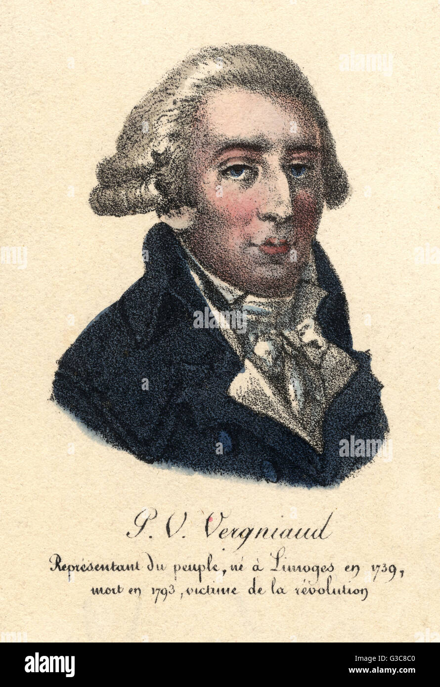 PIERRE VICTURNIEN VERGNIAUD French revolutionary  statesman, 'victime de la  revolution'       Date: 1753 - 1793 Stock Photo