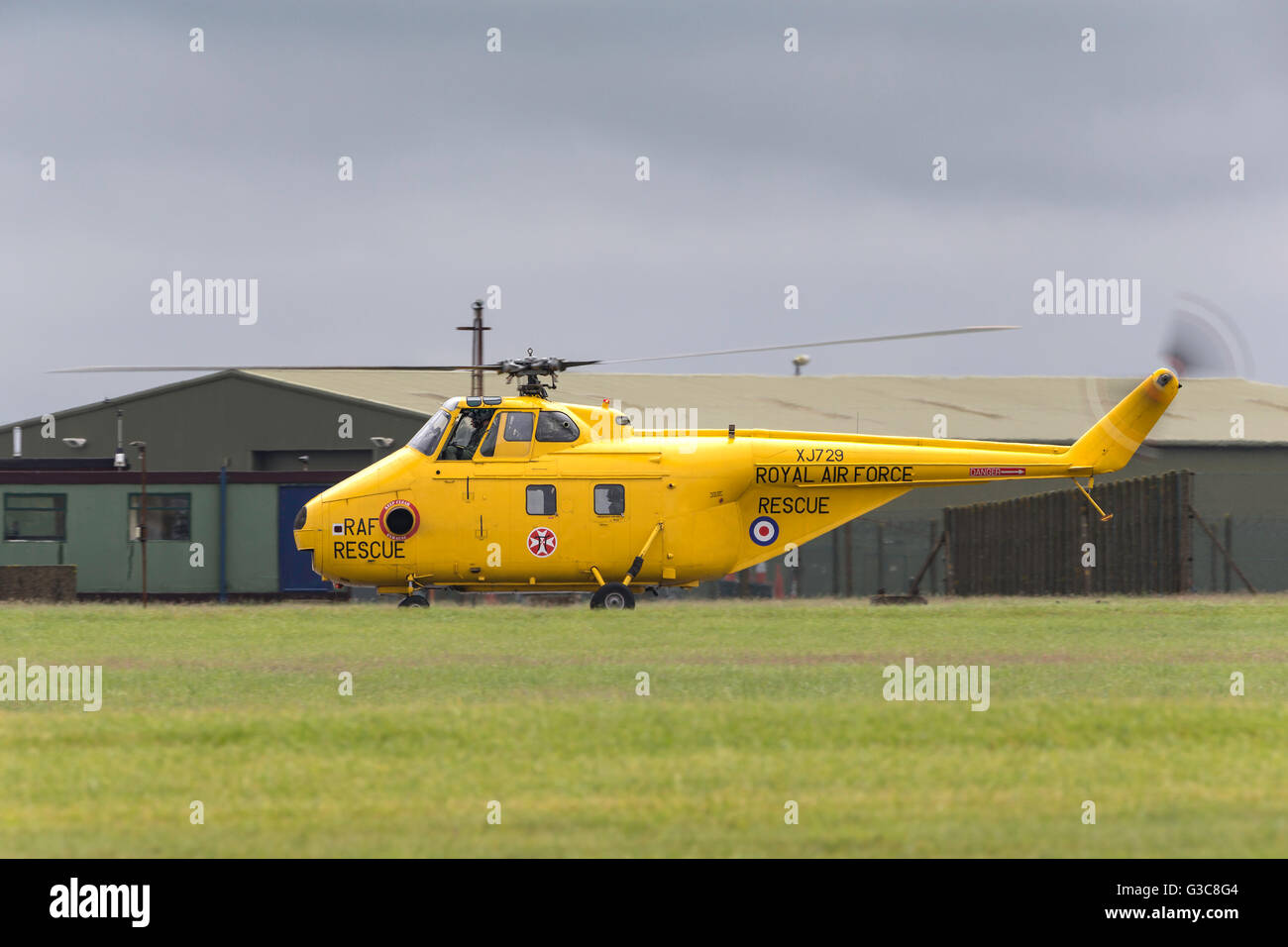 Former Royal Air Force (RAF) Westland WS-55-3 Whirlwind search and rescue helicopter G-BVGE. Stock Photo