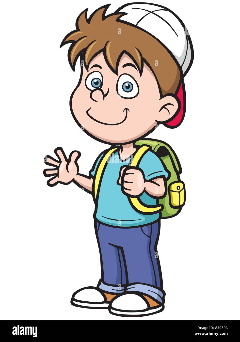 Vector illustration of boy go to school Stock Vector Image & Art - Alamy