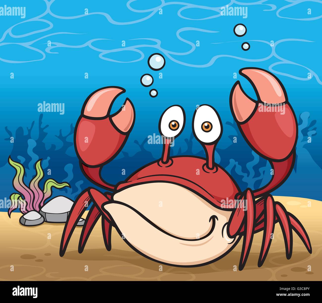 Vector illustration of Cartoon Crab Stock Vector Image & Art Alamy