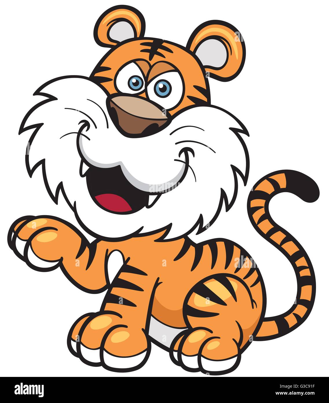 Vector illustration of Tiger Cartoon Stock Vector
