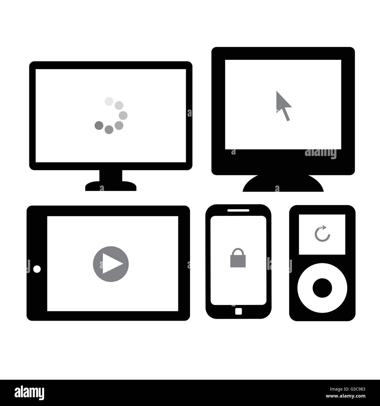 Modern digital devices in white background Stock Vector Image & Art Alamy