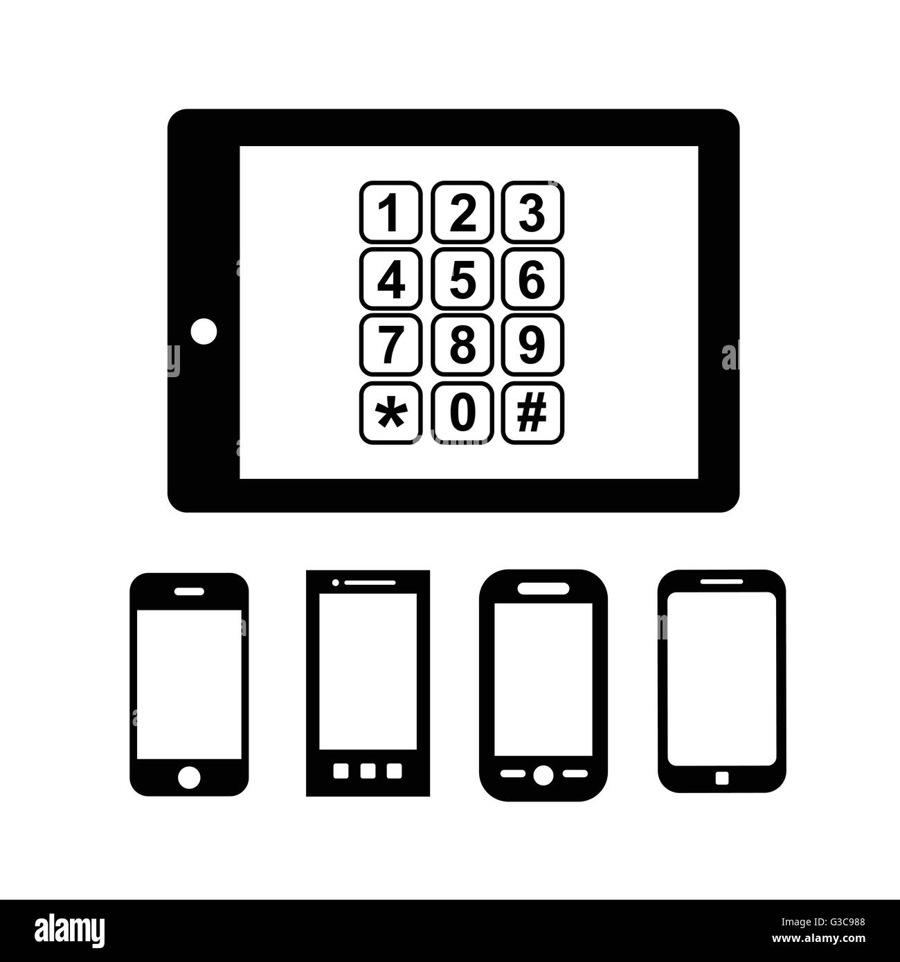 Digital Device Rug Modern digital devices in black background Stock Vector Image & Art - Alamy