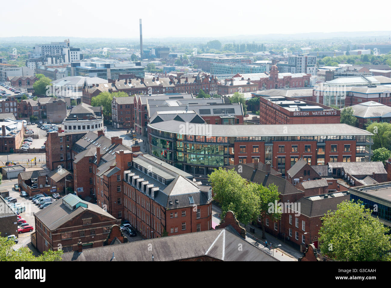 View over the city of Nottingham from the roof of Nottingham Castle