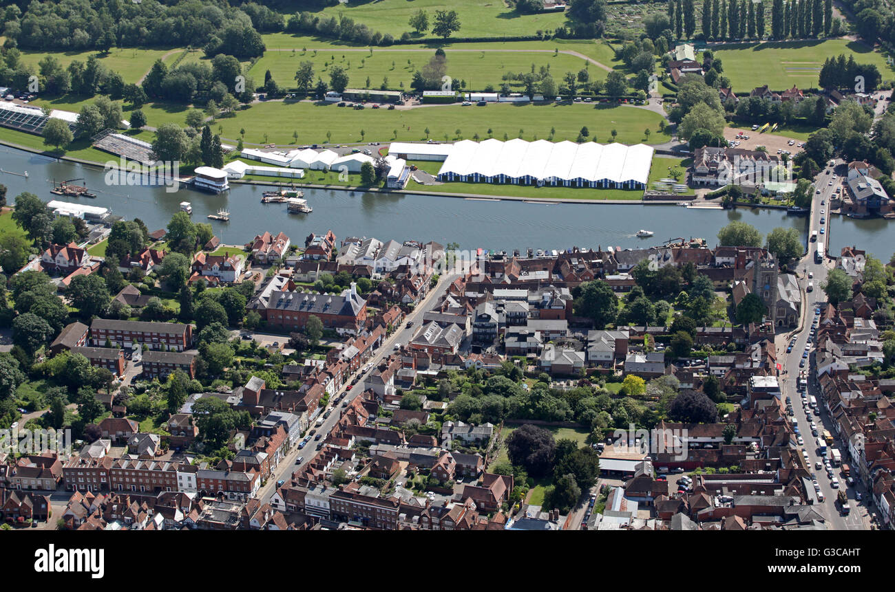 aerial view of Henley-on-Thames, Oxfordshire, UK Stock Photo