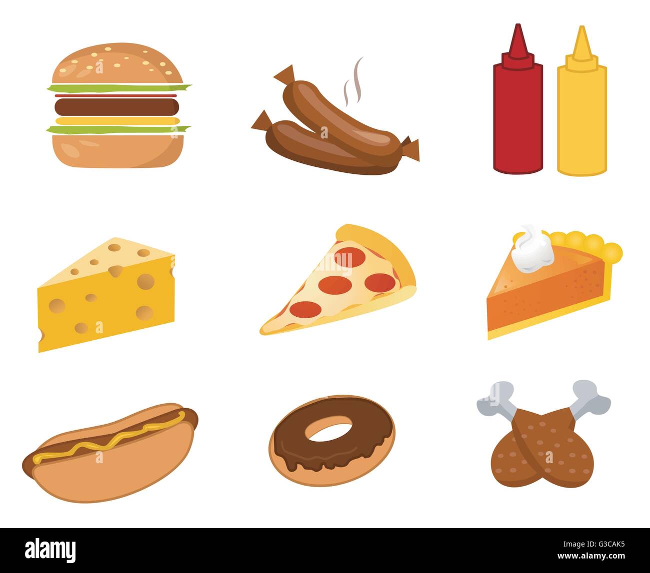 fast food set vector on white background Stock Vector Image & Art - Alamy