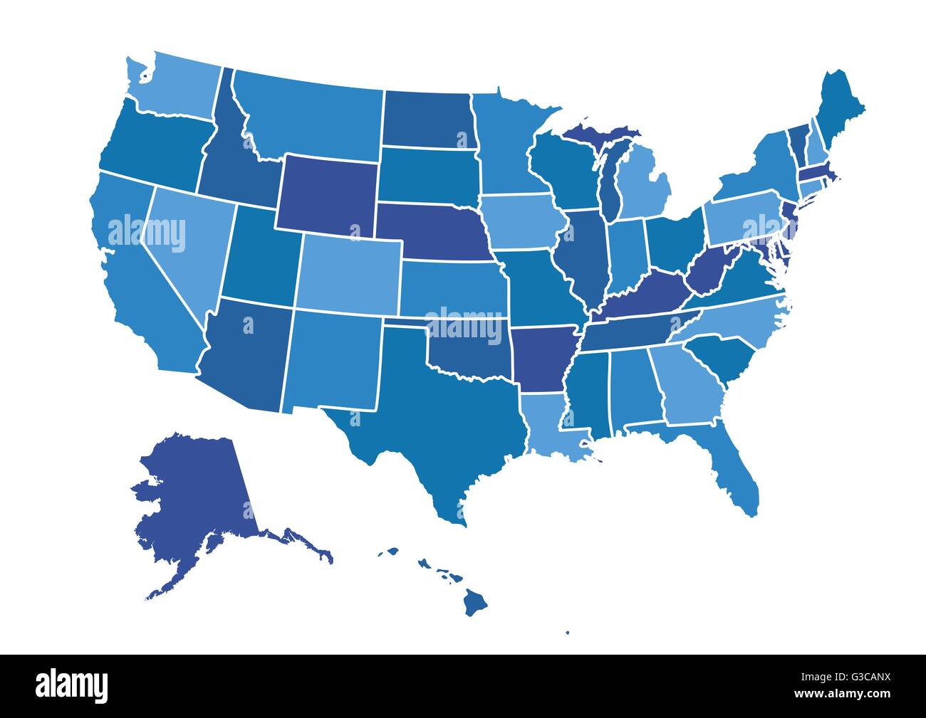 USA map vector illustration art on white background Stock Vector Image ...