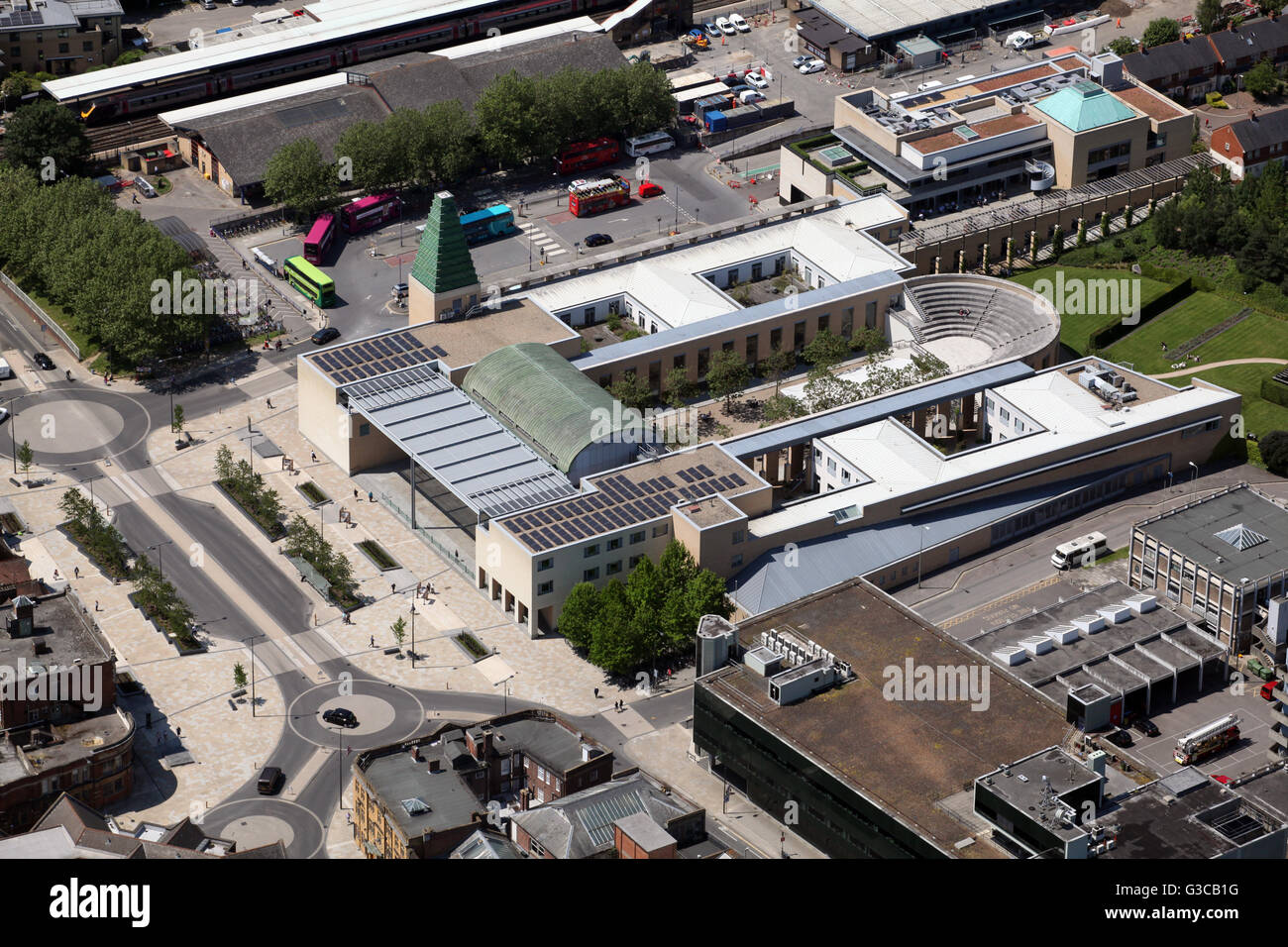 aerial view of Said Business School in Oxford, UK Stock Photo