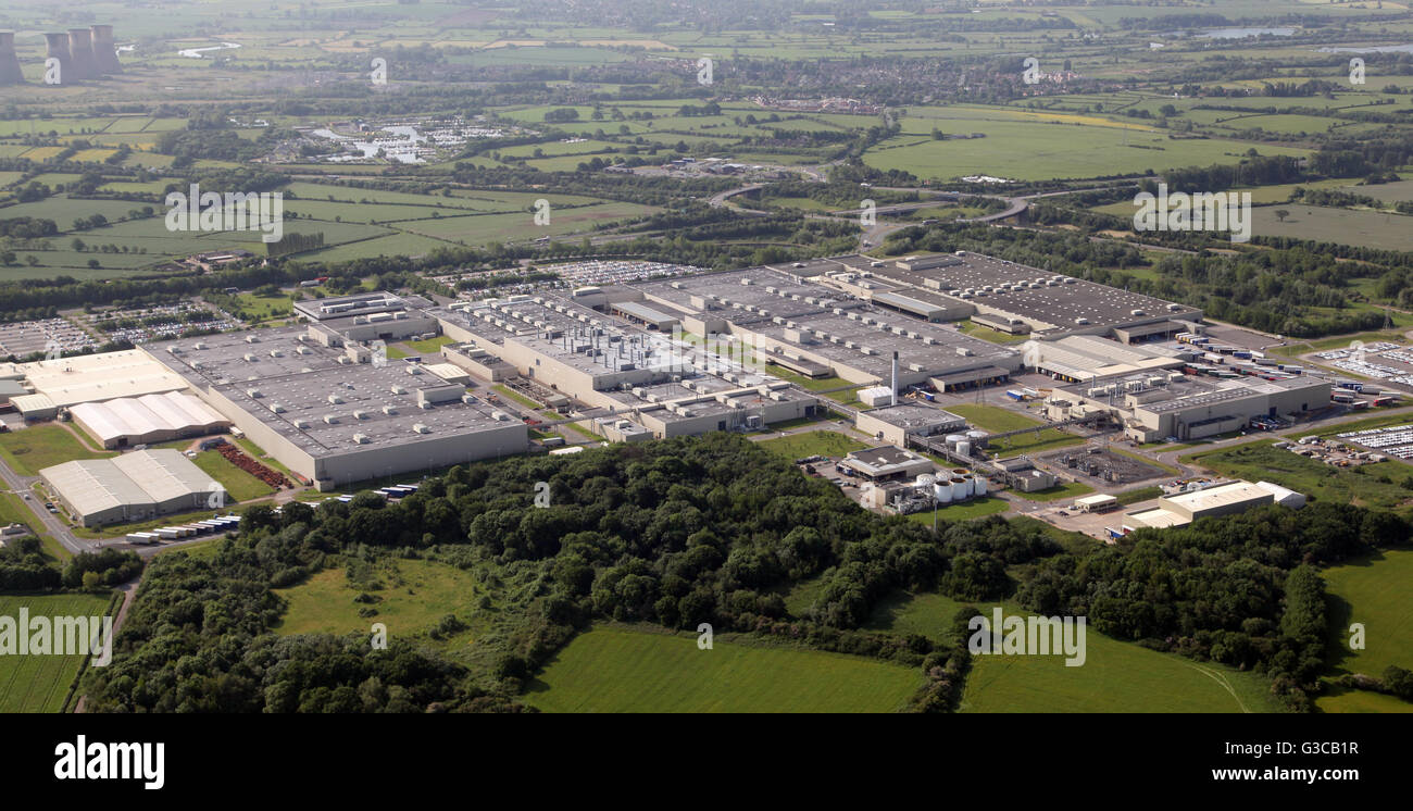 aerial view of Toyota Motor Manufacturing car production plant bear Derby, UK Stock Photo