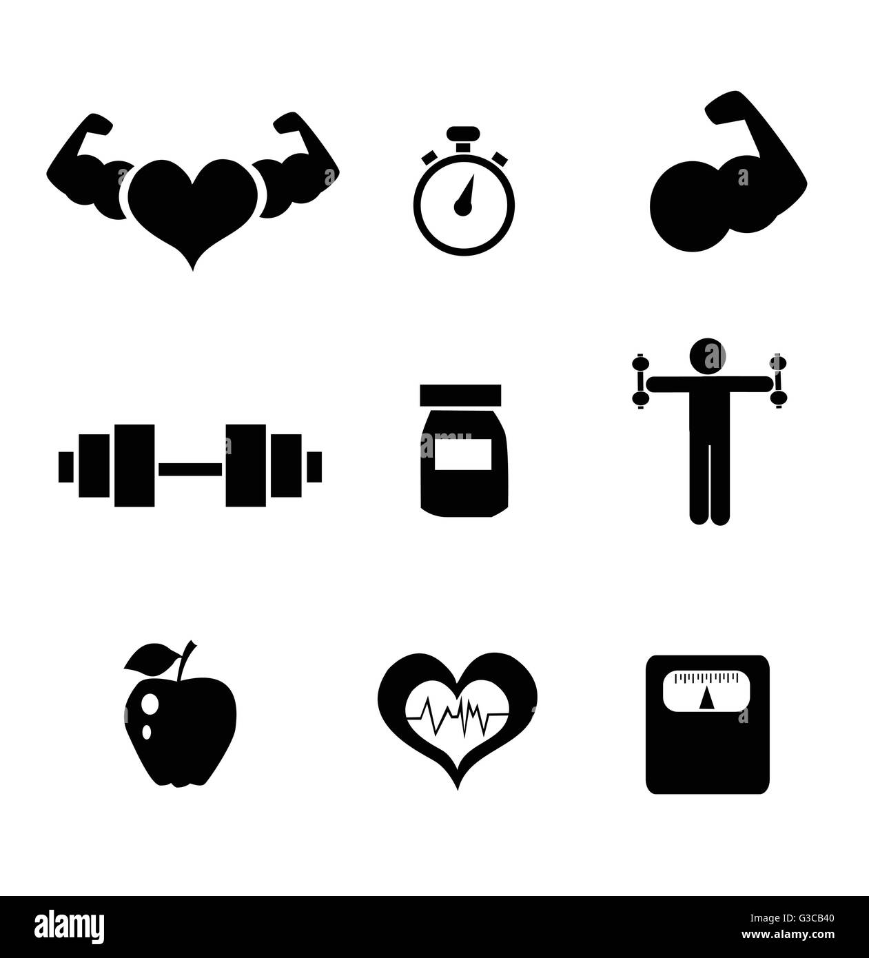 Fitness icons Stock Vector Image & Art - Alamy