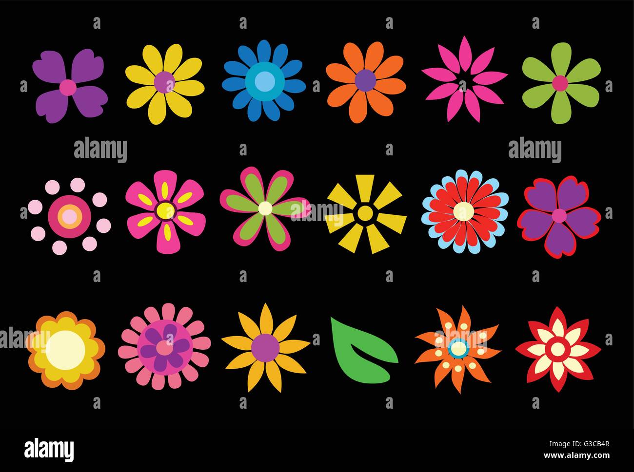 colorful spring flowers vector illustration Stock Vector Image & Art ...