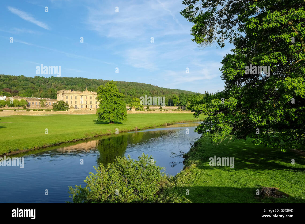 Chatsworth House Derbyshire Stock Photo Alamy