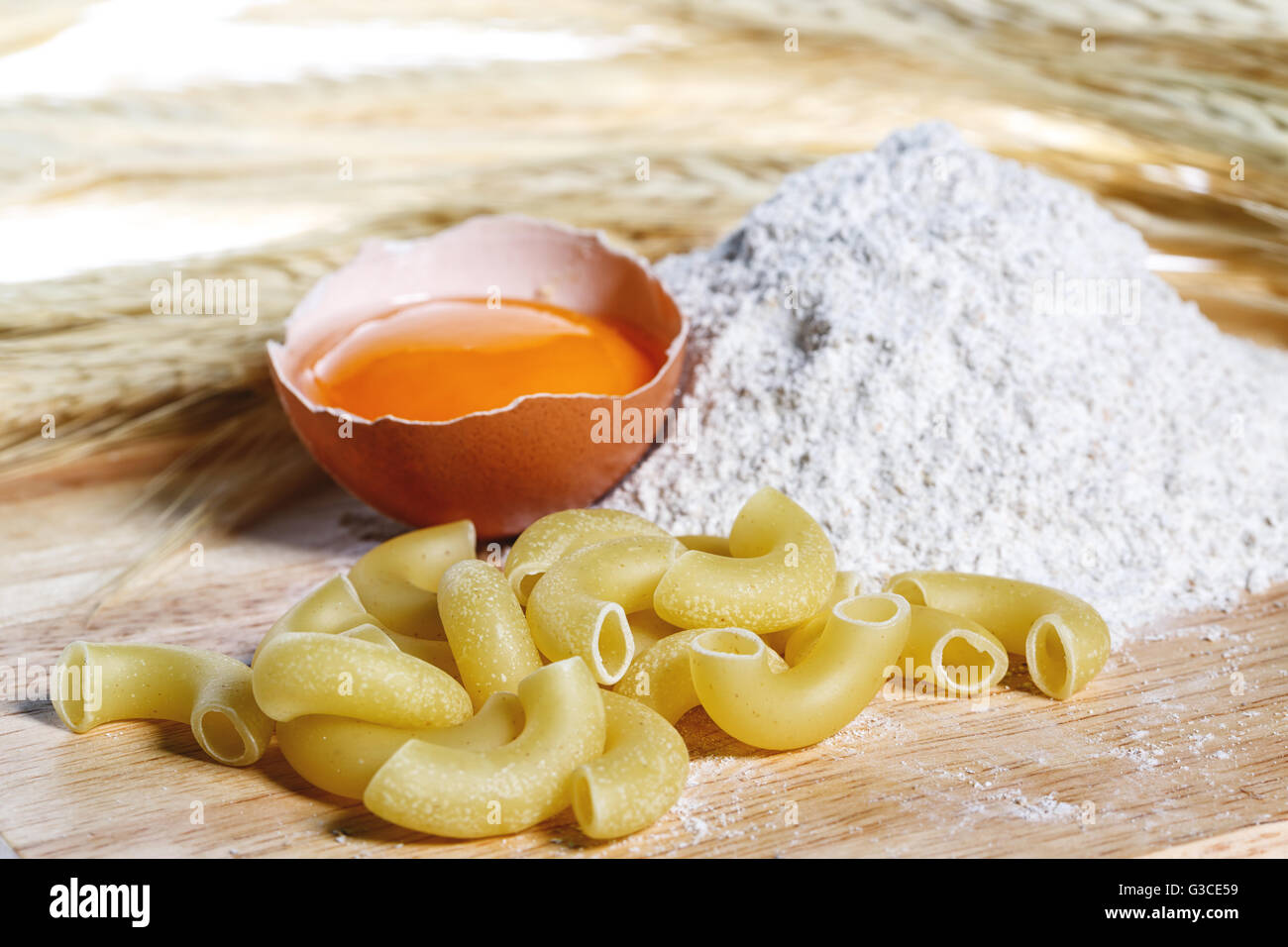 Pasta, egg, flour, healthy food Stock Photo Alamy