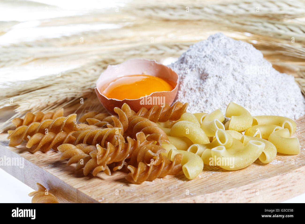 Pasta, egg, flour, healthy food Stock Photo Alamy
