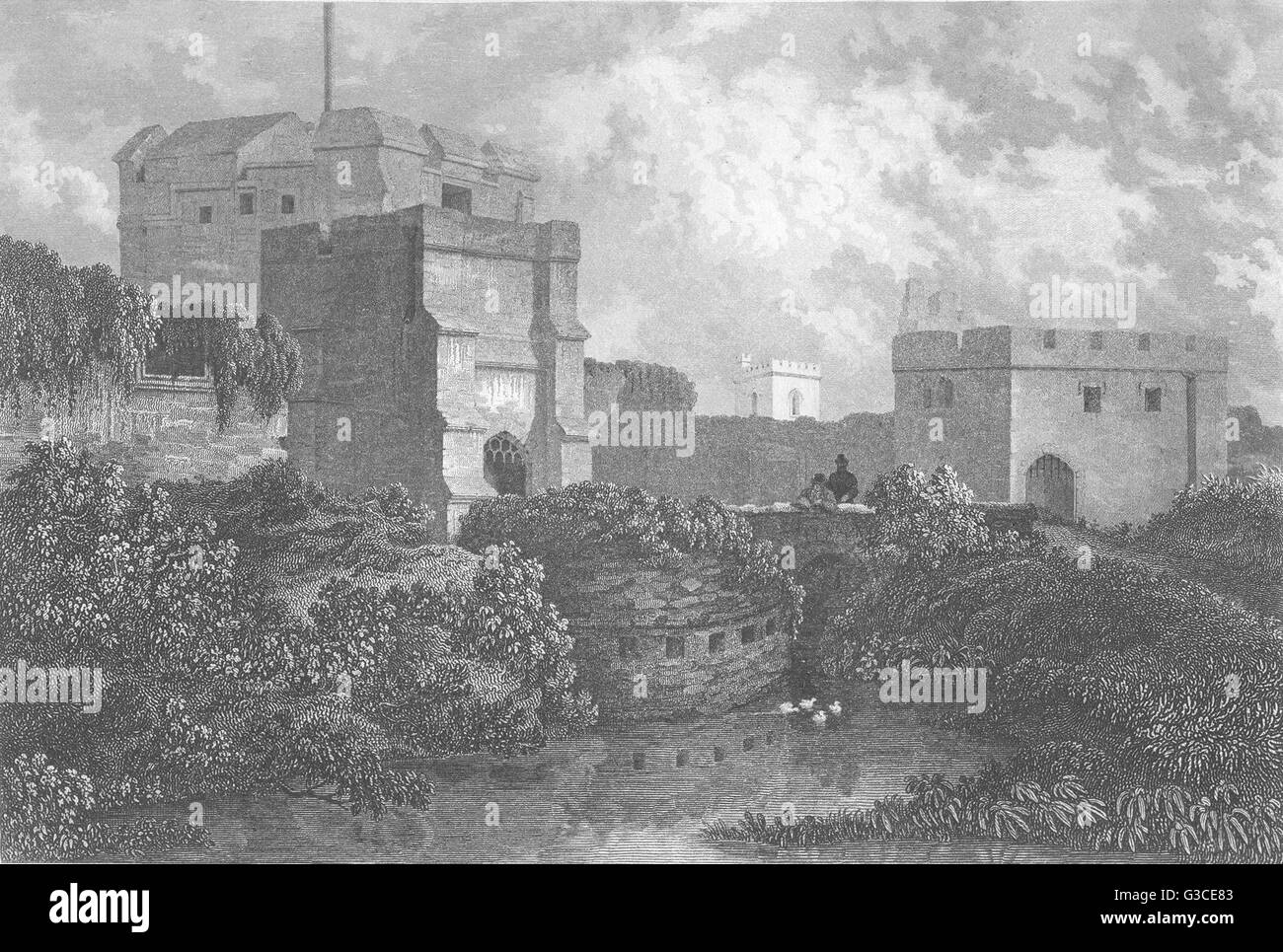 CUMBRIA: Carlisle Castle, Cumberland. DUGDALE, antique print 1845 Stock Photo