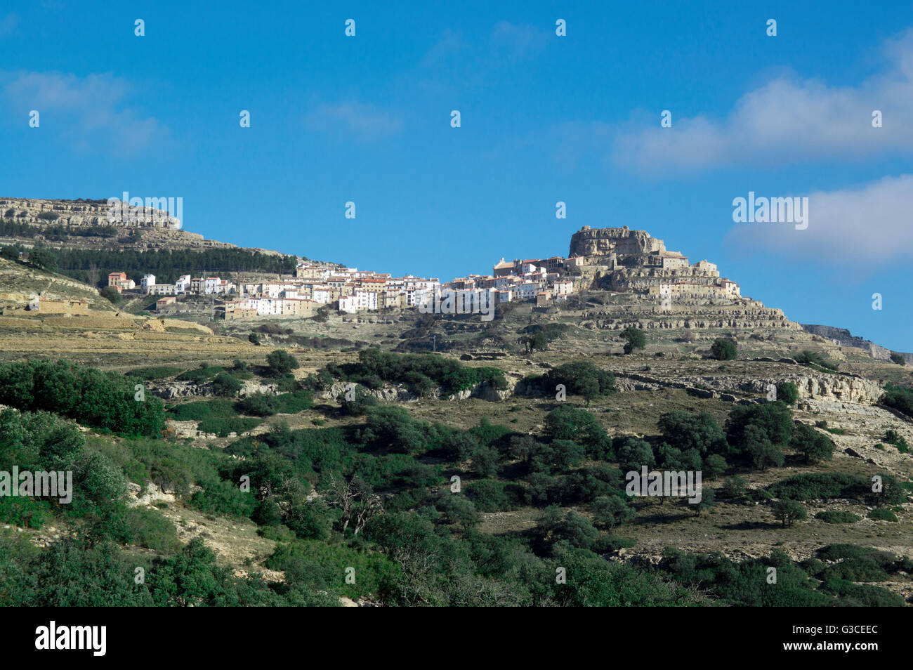 The town of Ares del maestre Stock Photo