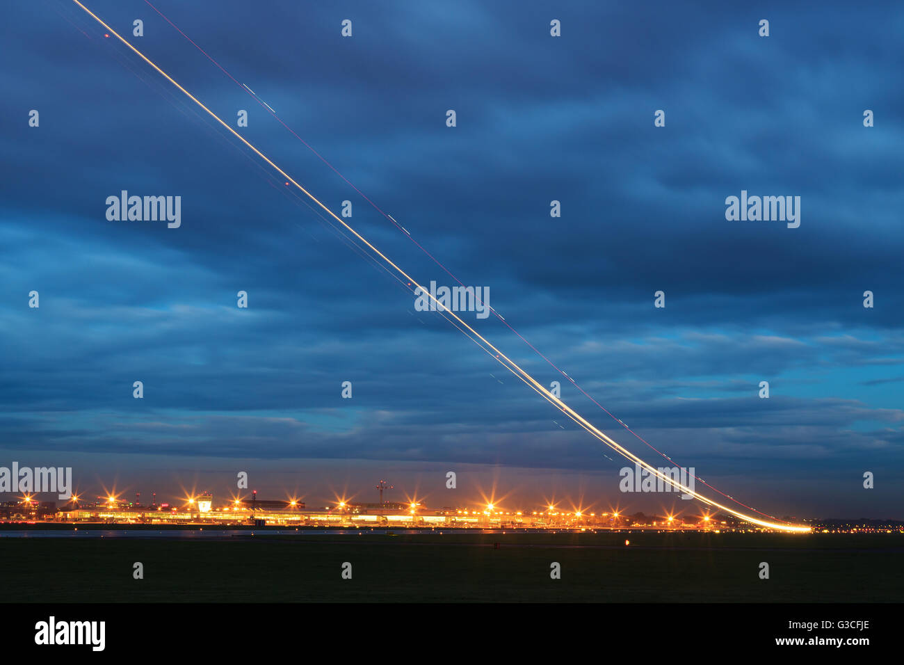 Aircraft at take off Stock Photo