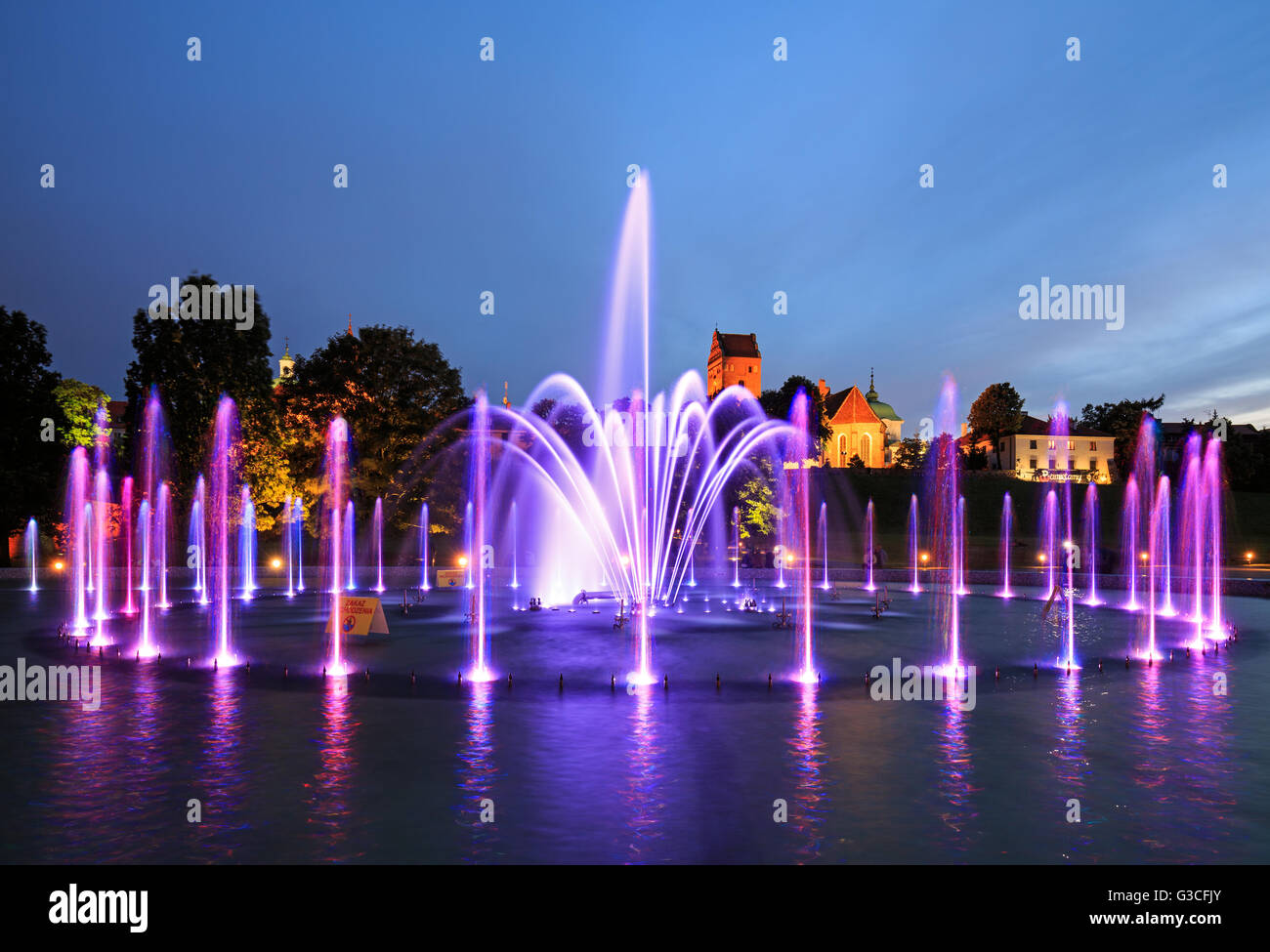 The illuminated fountain at night Stock Photo - Alamy