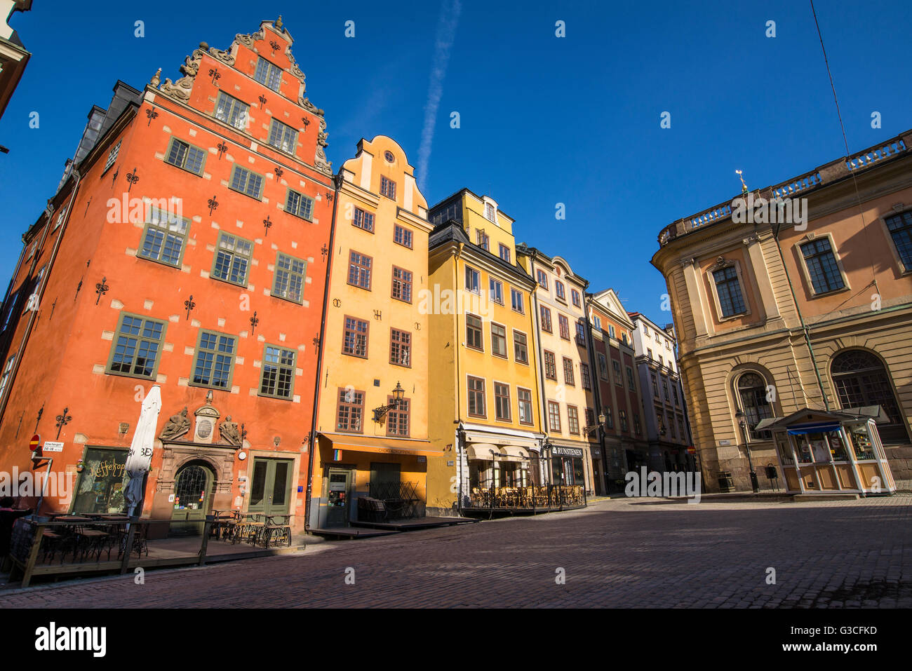 Colorful buildings in Stockholm's historic Gamla Stan district Stock Photo Alamy