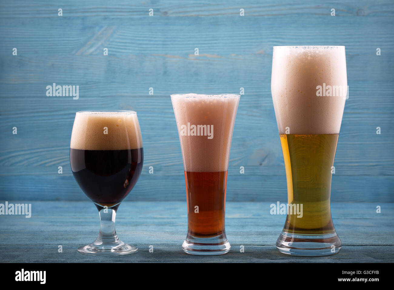 Various types of beer Stock Photo