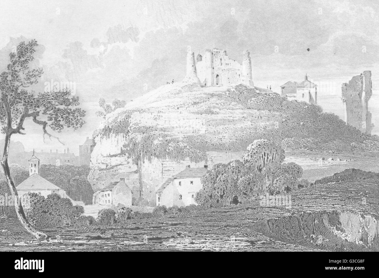 YORKSHIRE: Knaresborough Castle, Yorkshire. DUGDALE, antique print 1845 Stock Photo