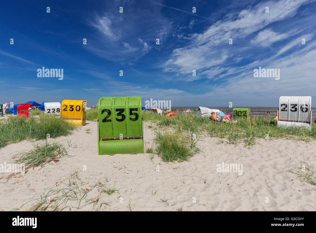 Beach of Hooksiel district of the municipality Wangerland, district of Friesland, Stock Photo