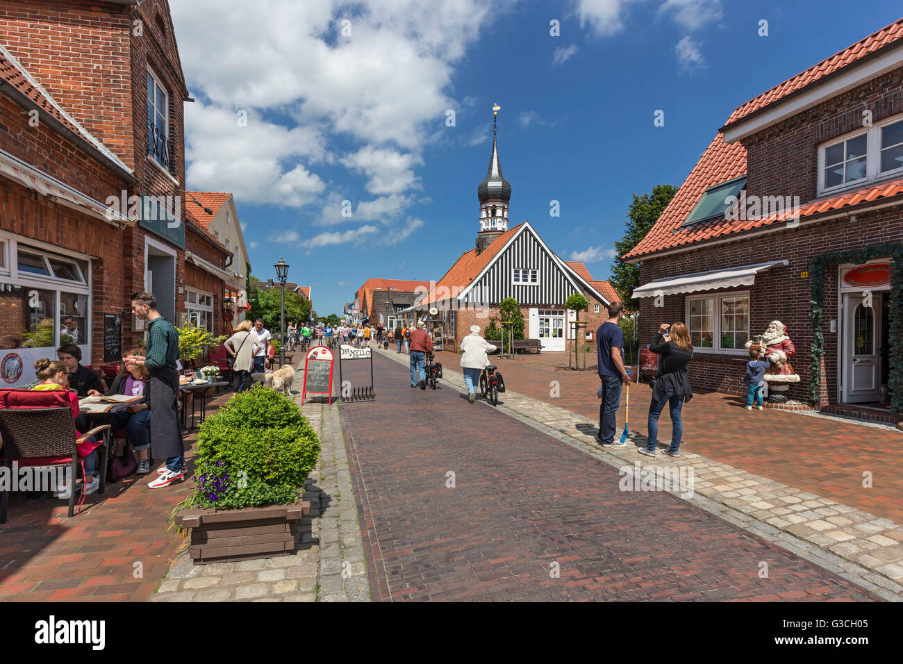 Center of Hooksiel, district of the municipality Wangerland, district of Friesland, Stock Photo