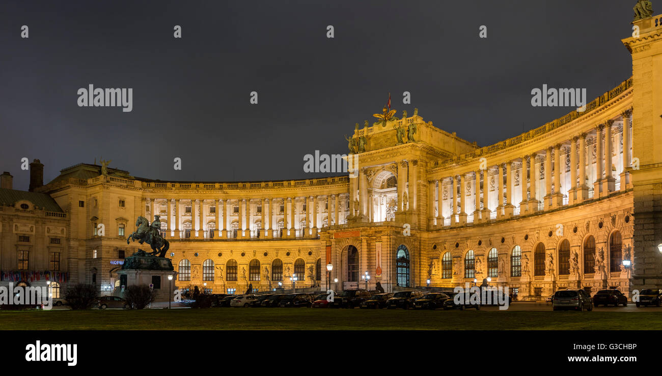Heldenplatz Vienna at night, Belvedere, Austria, Vienna, night, lighting Stock Photo